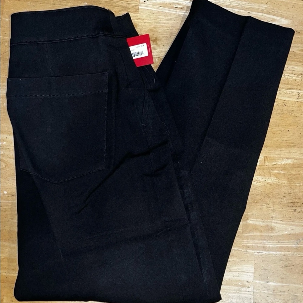 NWT New Spanx On-the-Go Ankle Slim Straight Pants in BLACK, Plus Size 2X Tall